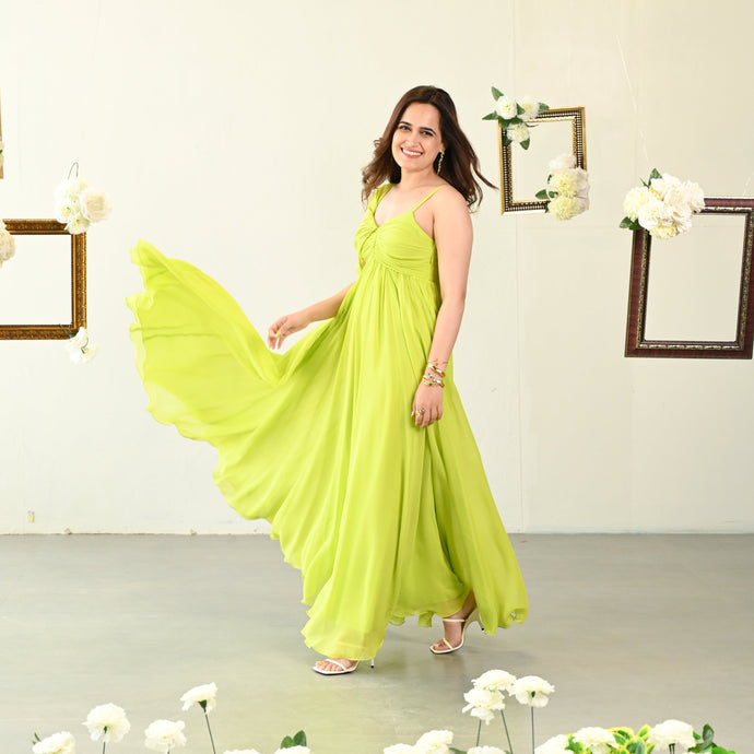 Fluorescent Green Long Dress